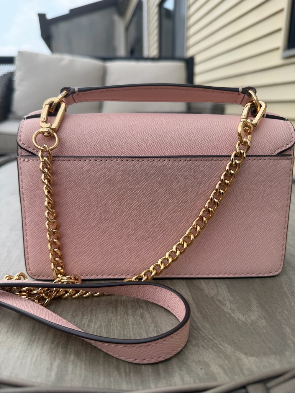 Tory Burch Powder Pink Leather Top-Handle Crossbody with Gold Hardware - Picture 7 of 14